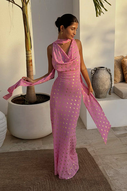 Never Fully Dressed Essential - Pink Sophie Dress with Gold Fleck