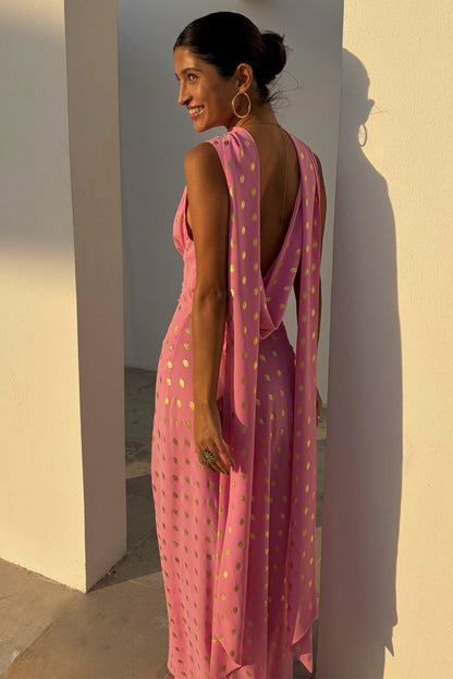 Never Fully Dressed Essential - Pink Sophie Dress with Gold Fleck