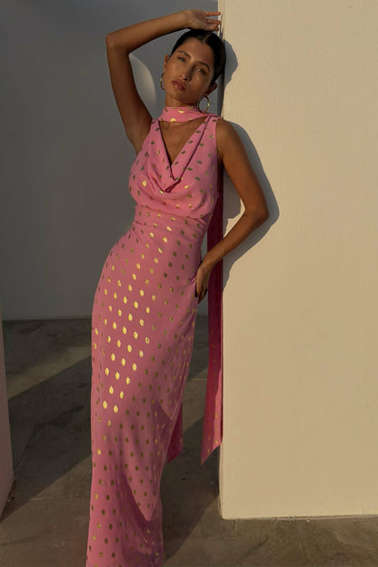 Never Fully Dressed Essential - Pink Sophie Dress with Gold Fleck