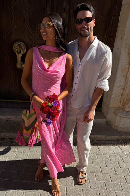 Never Fully Dressed Essential - Pink Sophie Dress with Gold Fleck