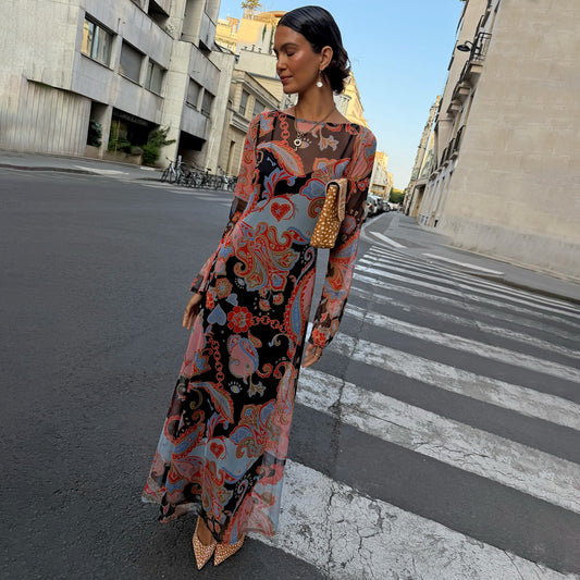Never Fully Dressed Featured - Paisley Aria Mesh Dress Petite