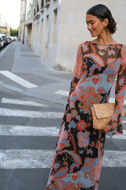 Never Fully Dressed Featured - Paisley Aria Mesh Dress Petite