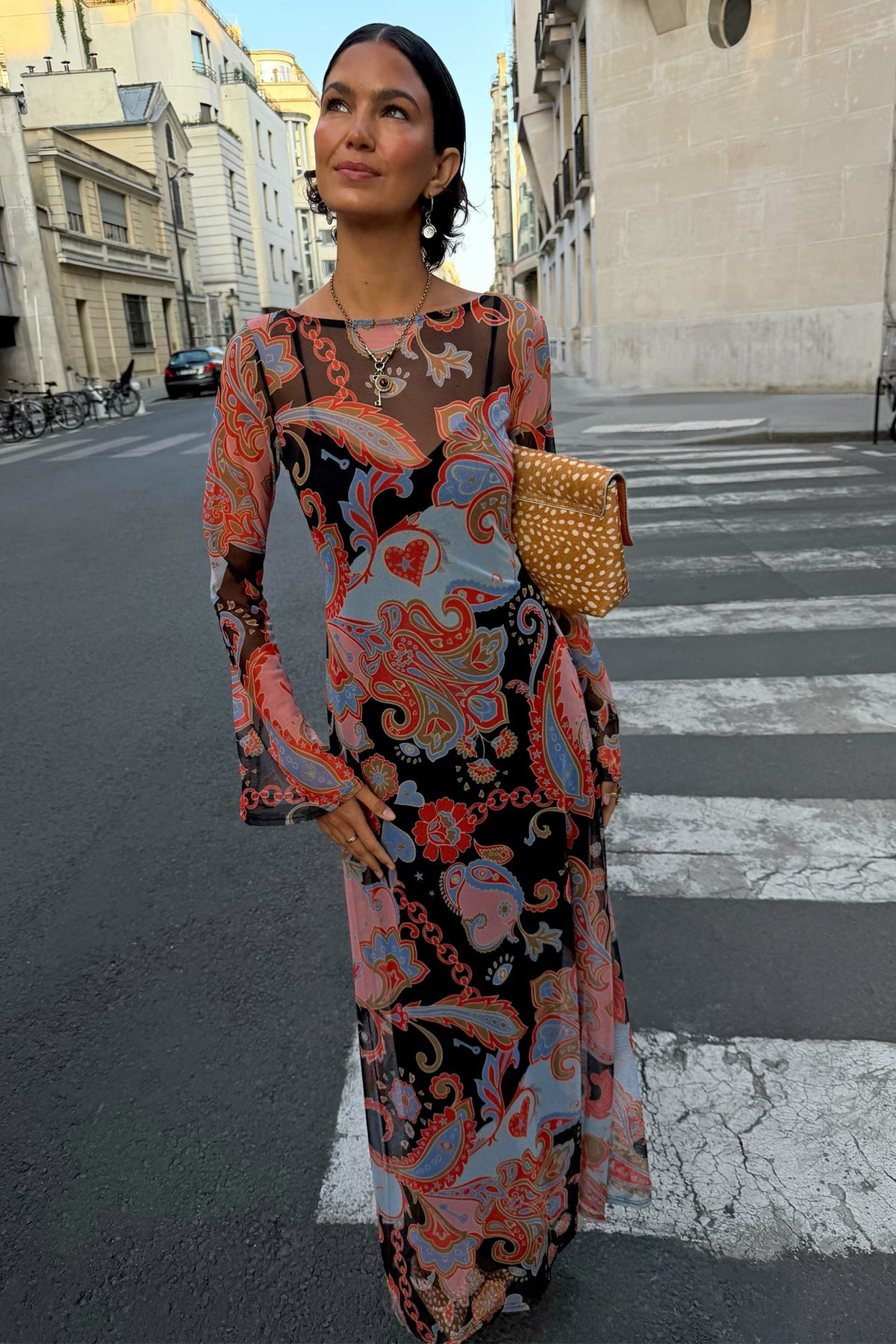 Never Fully Dressed Featured - Paisley Aria Mesh Dress Petite