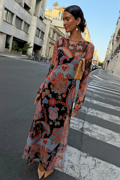 Never Fully Dressed Featured - Paisley Aria Mesh Dress Petite