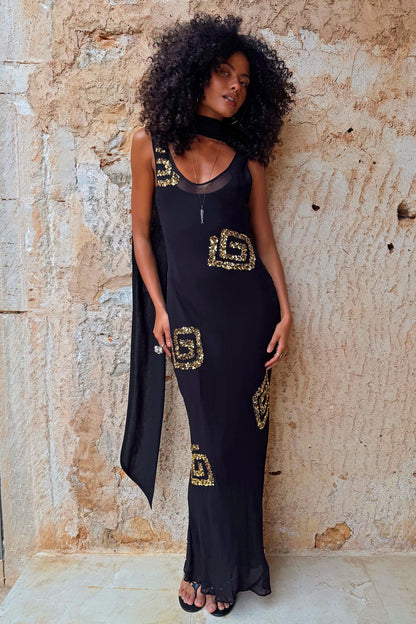 Never Fully Dressed Latest - Black & Gold Simona Dress Petite
