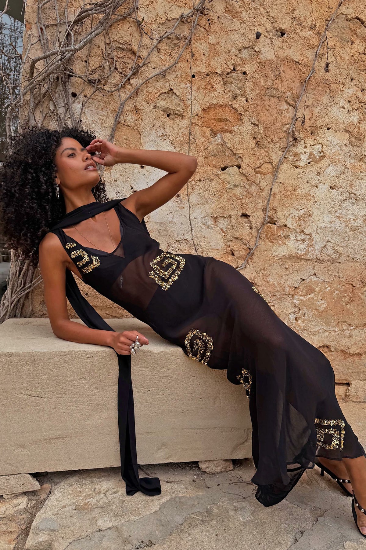 Never Fully Dressed Latest - Black & Gold Simona Dress Petite