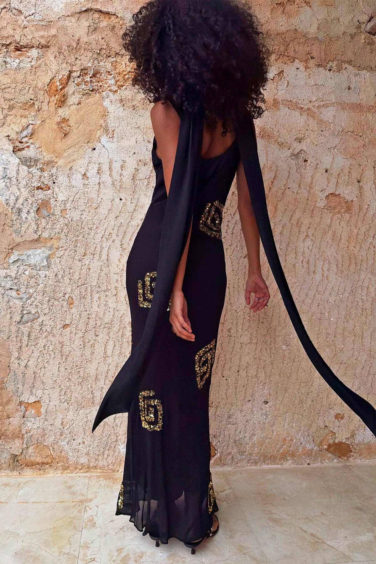 Never Fully Dressed Latest - Black & Gold Simona Dress Petite