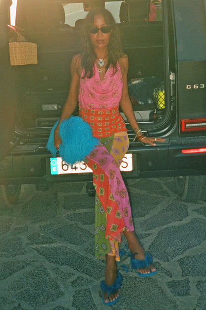 Never Fully Dressed Discount - Pink Mix Tile Mesh Flare Trousers Petite