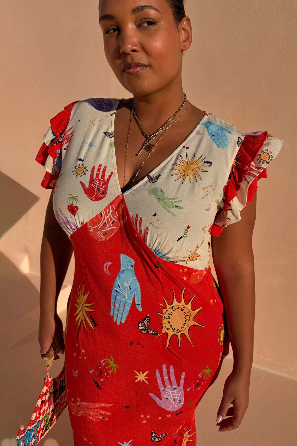 Never Fully Dressed Deals - Red Celestial Midi Dress Petite