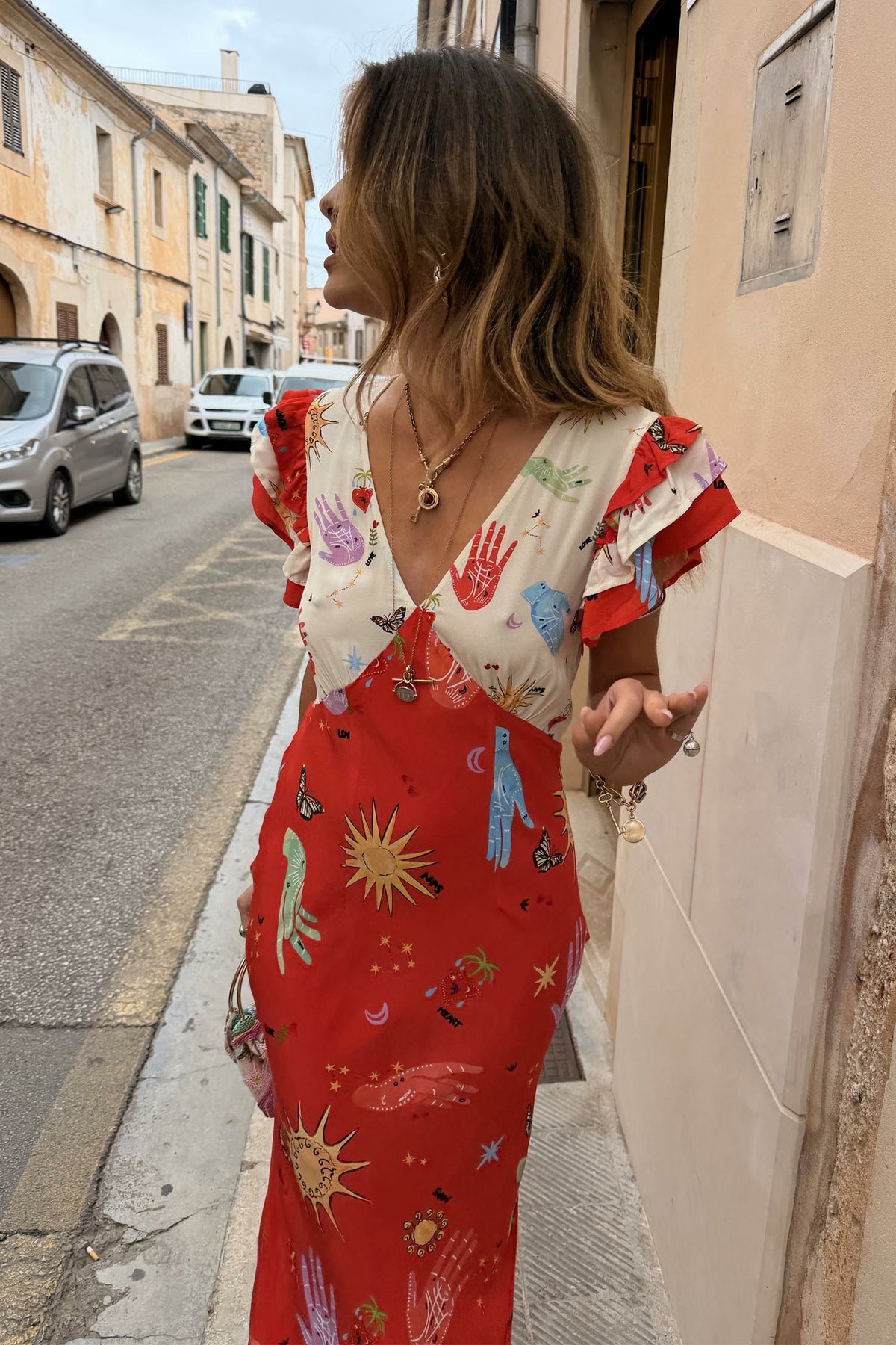 Never Fully Dressed Deals - Red Celestial Midi Dress Petite