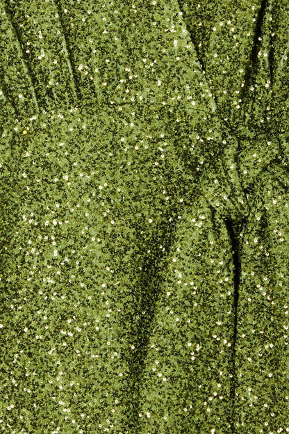 Never Fully Dressed Trending - Olive Sequin Mini Vienna Petite