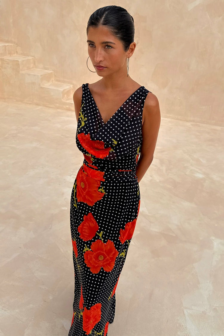 Never Fully Dressed Classic - Black Poppy Sophie Dress Petite