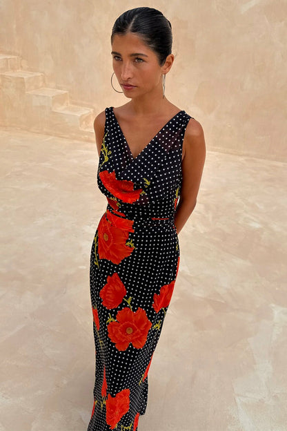 Never Fully Dressed Classic - Black Poppy Sophie Dress Petite