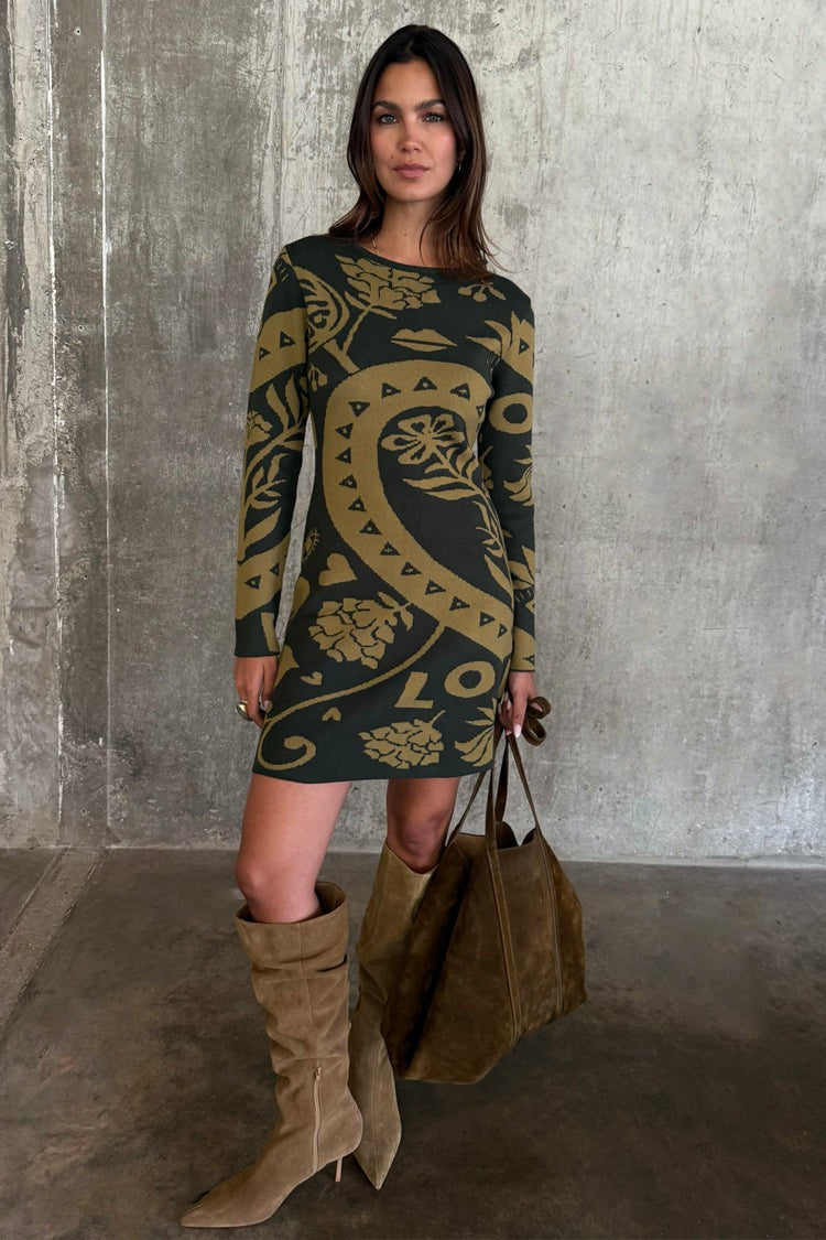 Never Fully Dressed Recommended - Olive Amara Knit Mini Dress Petite