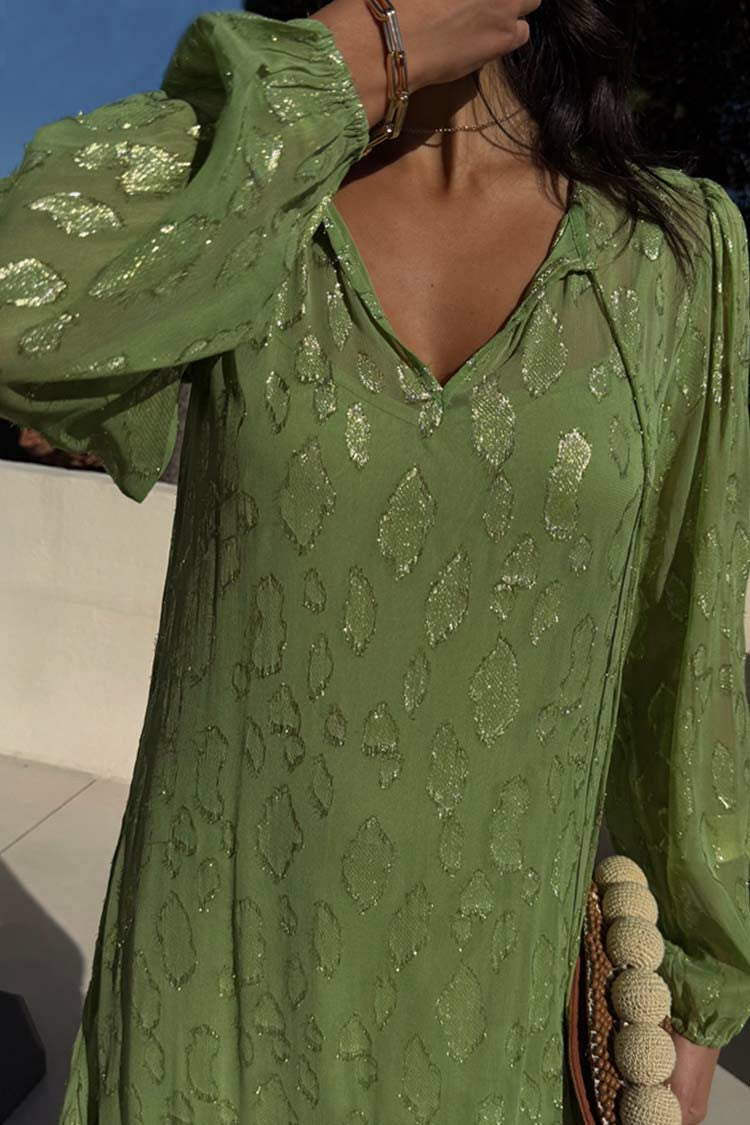 Never Fully Dressed Essential - Green Jacquard Harmony Dress Petite