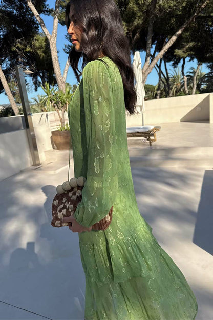 Never Fully Dressed Essential - Green Jacquard Harmony Dress Petite