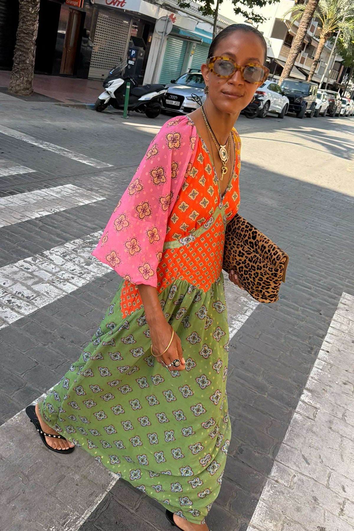 Never Fully Dressed New - Pink Mix Tile Una Dress Petite