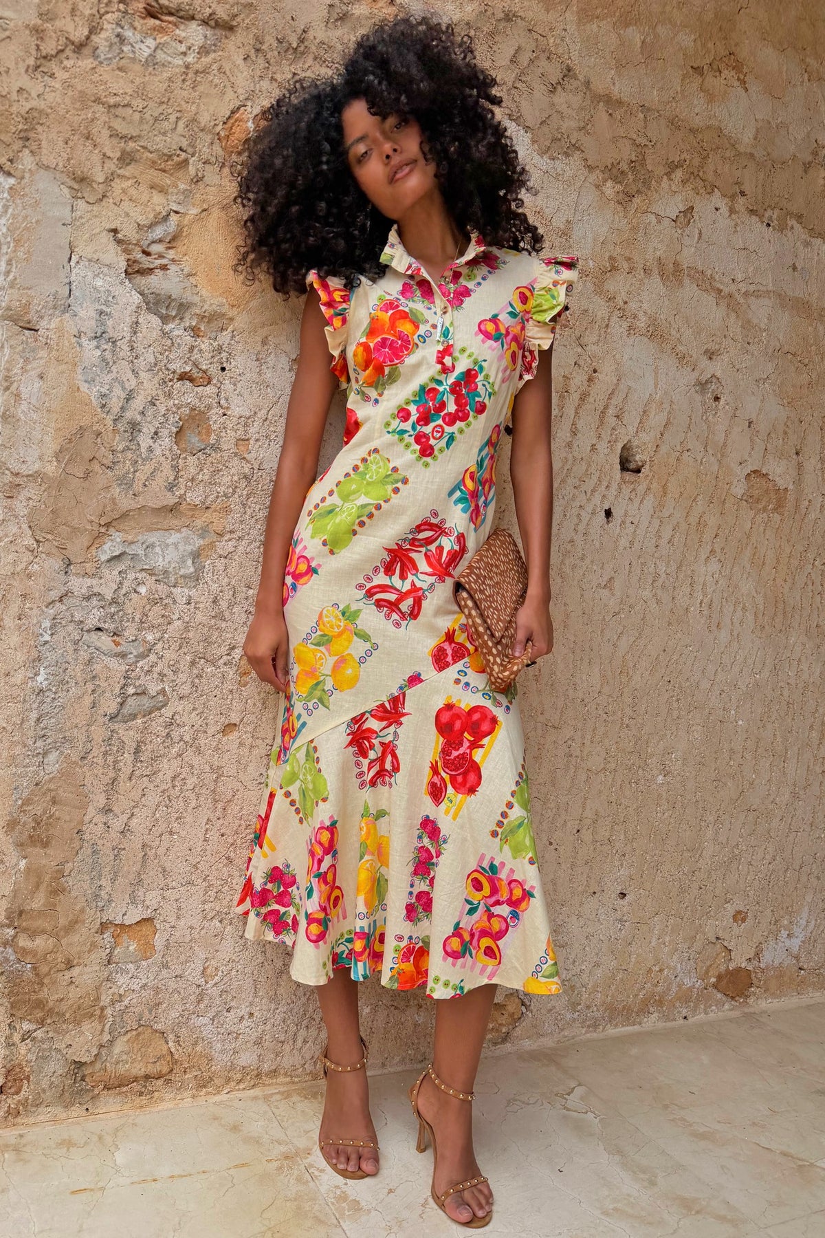 Never Fully Dressed Essential - Fruit Sticker Remi Midi Dress Petite