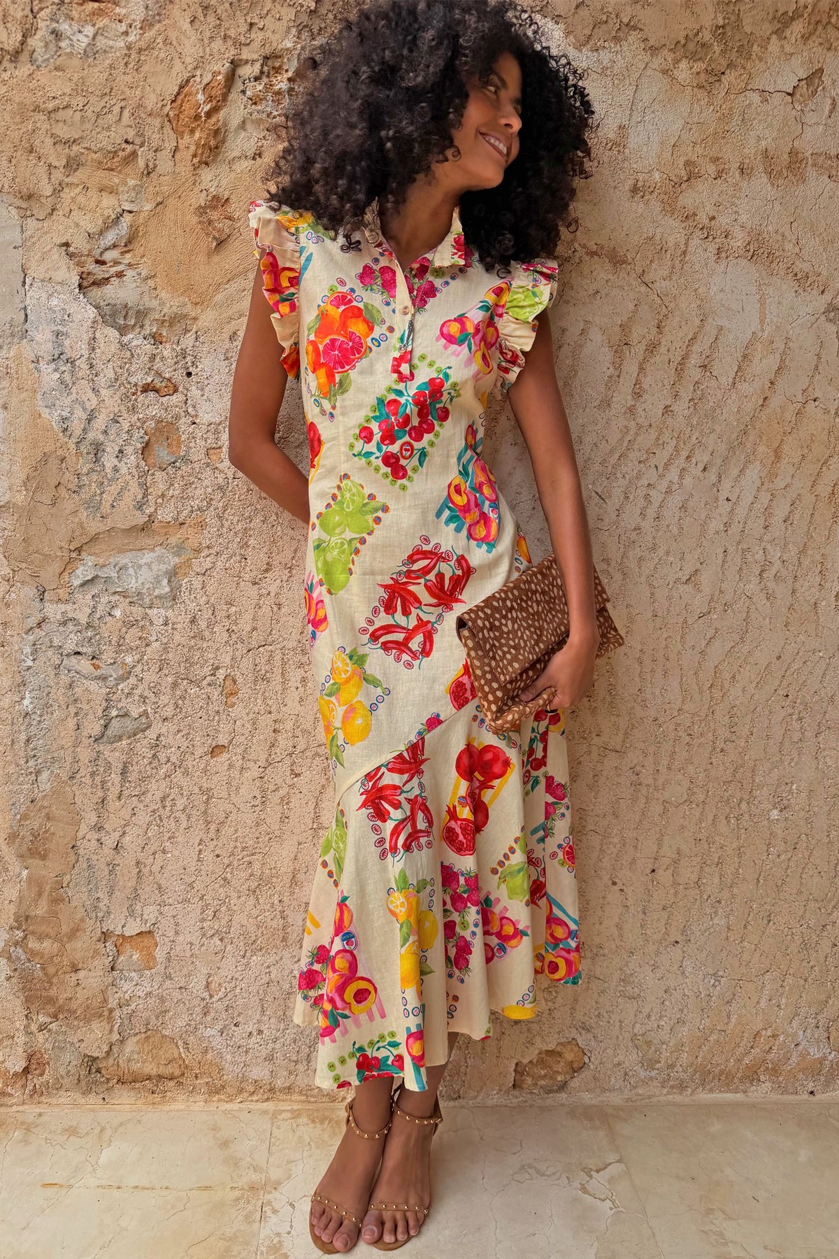 Never Fully Dressed Essential - Fruit Sticker Remi Midi Dress Petite