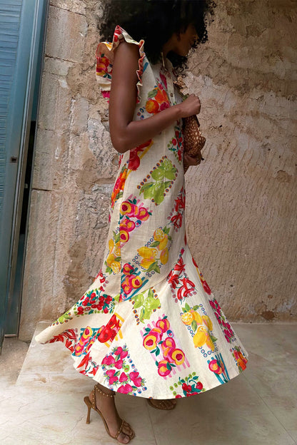 Never Fully Dressed Essential - Fruit Sticker Remi Midi Dress Petite