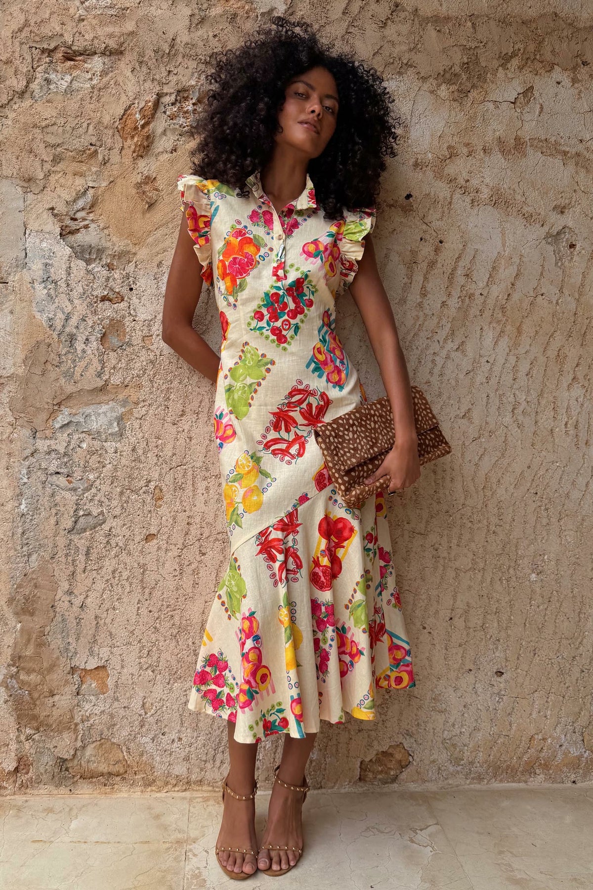 Never Fully Dressed Essential - Fruit Sticker Remi Midi Dress Petite