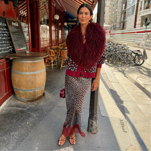 Never Fully Dressed New - Chocolate Deer Midi Maeva Skirt Petite