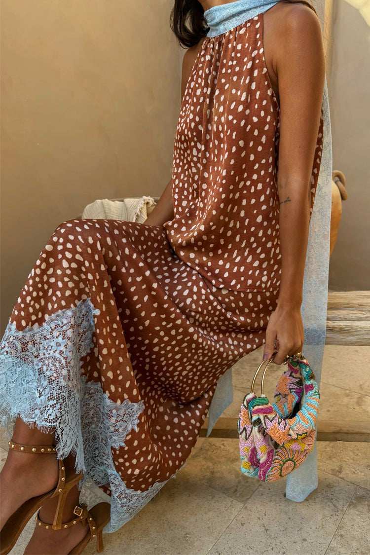 Never Fully Dressed Value - Deer Print Midi Maeva Skirt Petite with Lace Trim - Never Fully Dressed