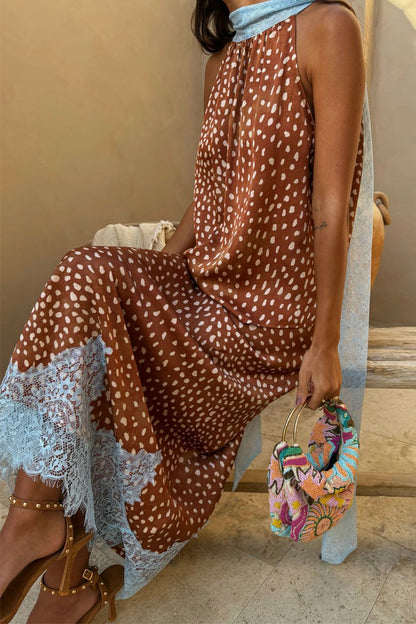 Never Fully Dressed Value - Deer Print Midi Maeva Skirt Petite with Lace Trim - Never Fully Dressed