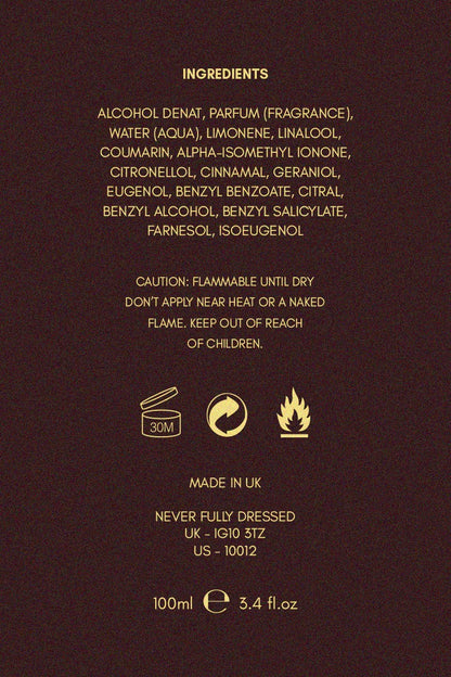 Never Fully Dressed Signature - NFD Eau De Parfum 001 - Bergamot, Coffee & Oud