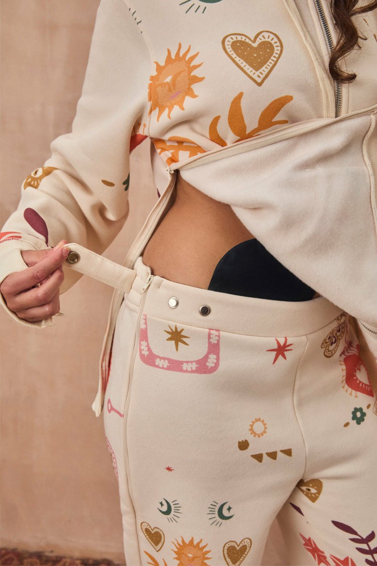 Never Fully Dressed Value - Cream Sundazed Wide Leg Accessible Joggers - Future Dreams - Never Fully Dressed