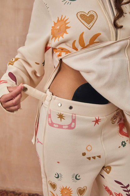 Never Fully Dressed Value - Cream Sundazed Wide Leg Accessible Joggers - Future Dreams - Never Fully Dressed