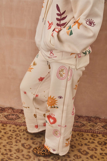 Never Fully Dressed Value - Cream Sundazed Wide Leg Accessible Joggers - Future Dreams - Never Fully Dressed