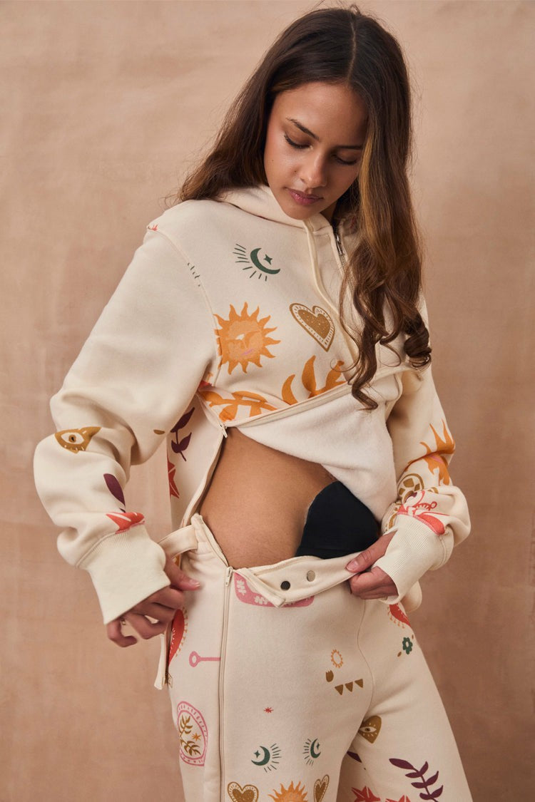 Never Fully Dressed Value - Cream Sundazed Wide Leg Accessible Joggers - Future Dreams - Never Fully Dressed